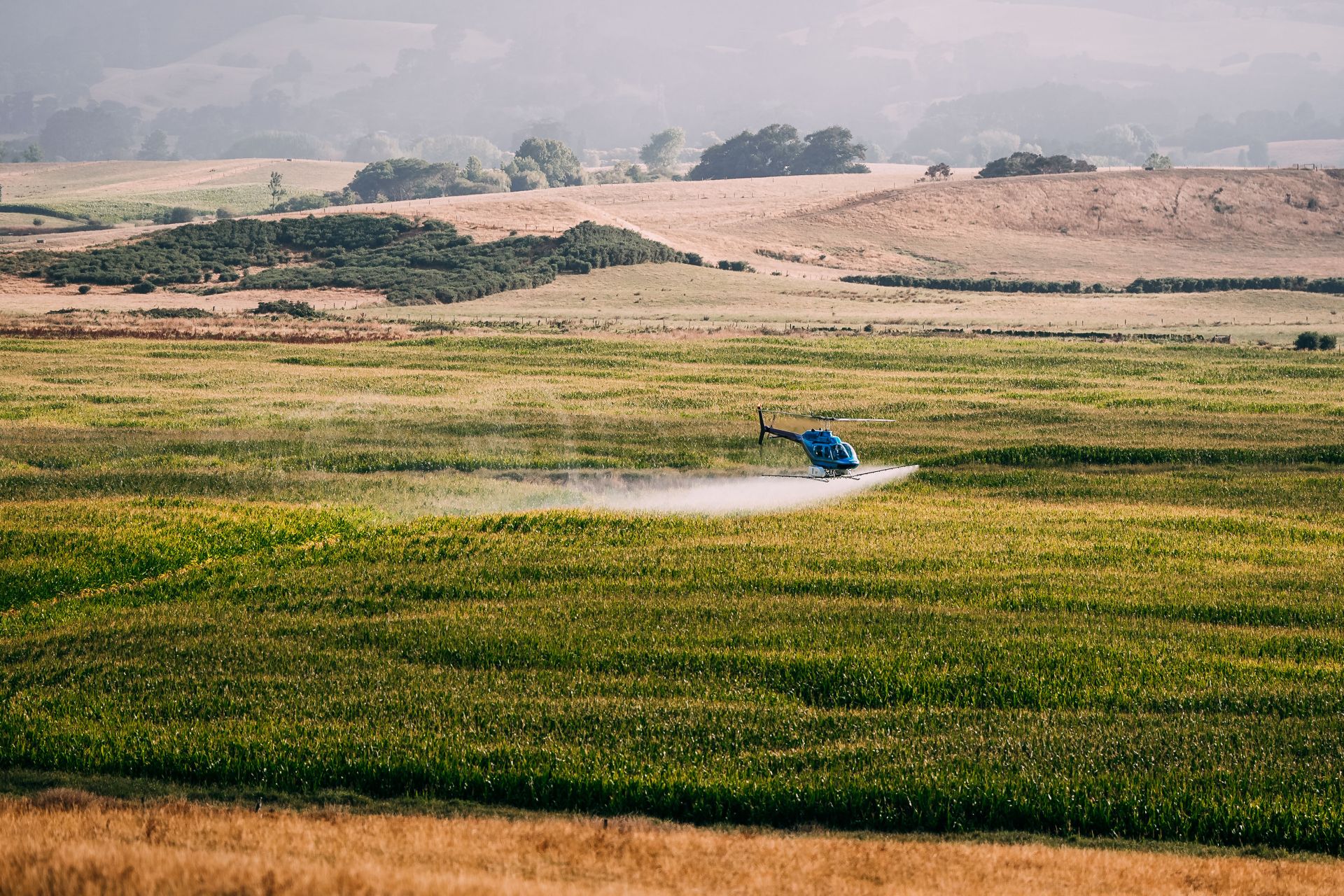 Helicopter tipping water