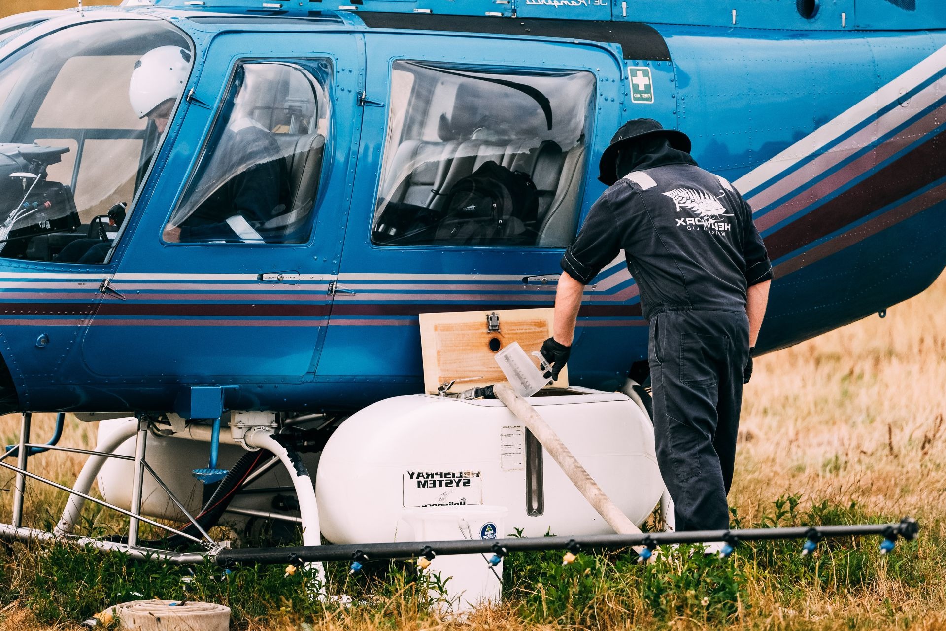 Helicopter tipping water
