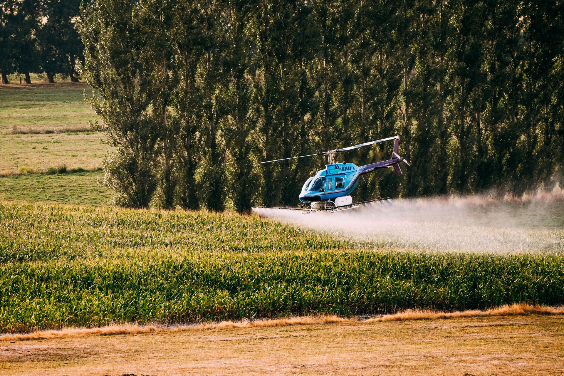 Helicopter tipping water