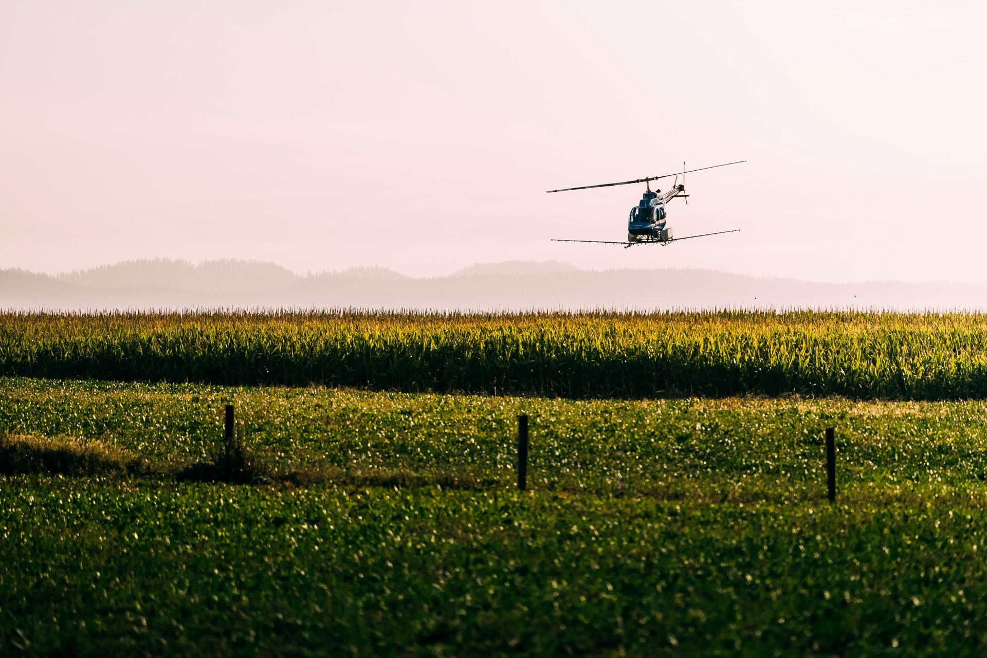 Helicopter tipping water